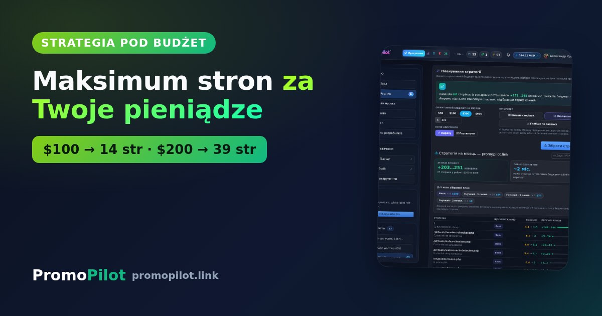 Promocja pod budżet: jak zmieścić maksimum stron w $100